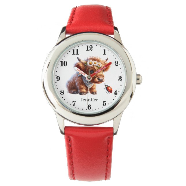 Cute-flickors hönos, namn armbandsur (Framsida)
