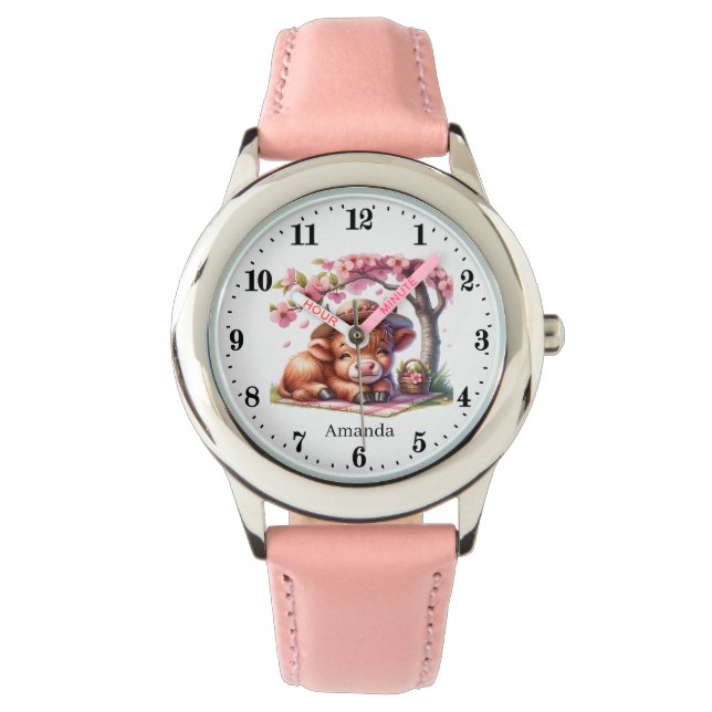 Cute-flickors hönos, namn armbandsur (Framsida)