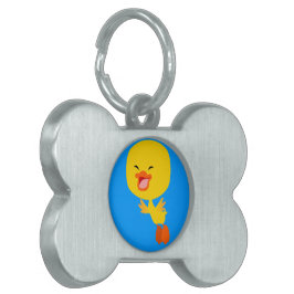 Cute Flied Tecknad Duckling Pet Tag Namnbricka Husdjur