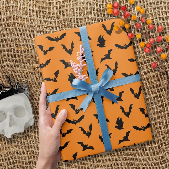 Cute Flies fladdermus Mönster Halloween Presentpapper (Skapare uppladdad)