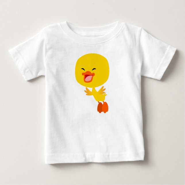 Cute Flies Tecknad Duckling Baby T-Shirt (Framsida)