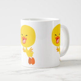 Cute Flies Tecknad Duckling Jumbo Mugg