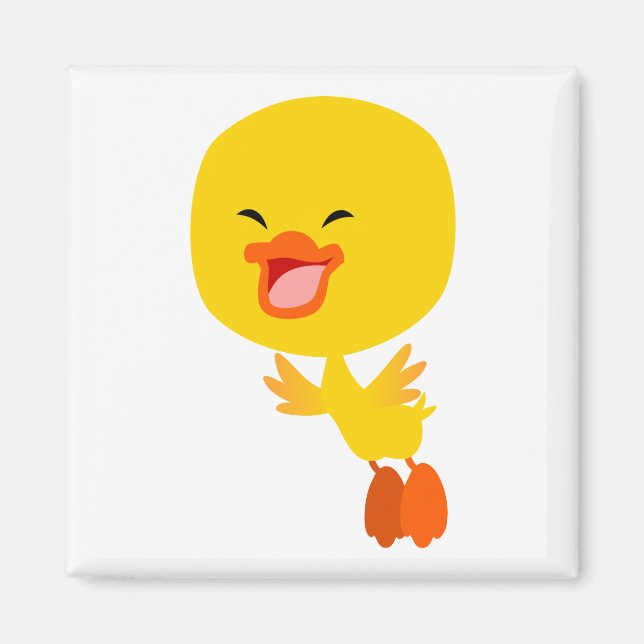 Cute Flies Tecknad Duckling Magnet (Framsidan)