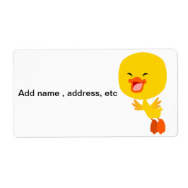 Cute Flies Tecknad Duckling Shipping Label Fraktsedel