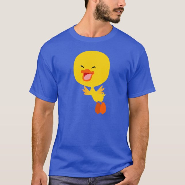Cute Flies Tecknad Duckling T-Shirt (Framsida)