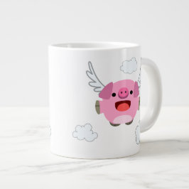 Cute Flies Tecknad Gris Jumbo Mugg