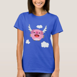 Cute Flies Tecknad Gris Women T-Shirt