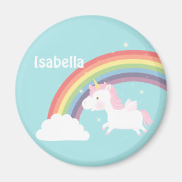 Cute Flies Unicorn Rainbow for Girls Magnet