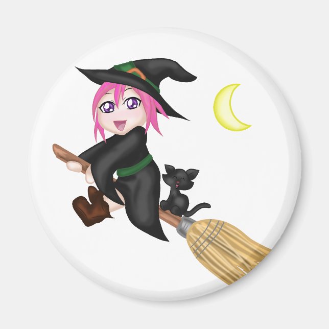 Cute Flies Witch Magnet (Framsidan)