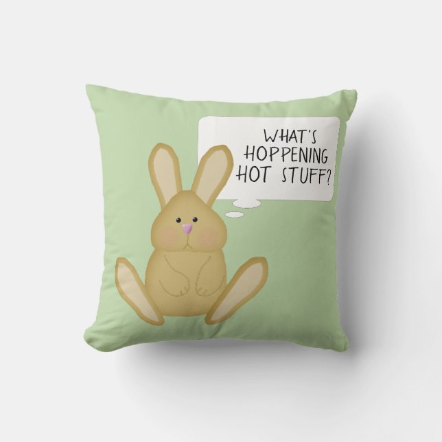 Cute Flirating Bunny Pillow Kudde (Framsida)