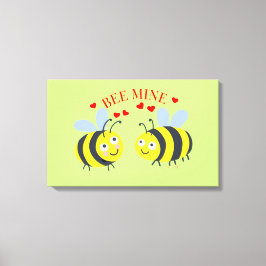 Cute Flirt Bee Mine kärlek Alla hjärtans dag Gift  Canvastryck