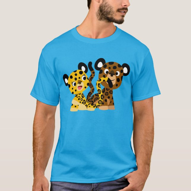 Cute Flirtatious Tecknad Jaguars T-Shirt (Framsida)