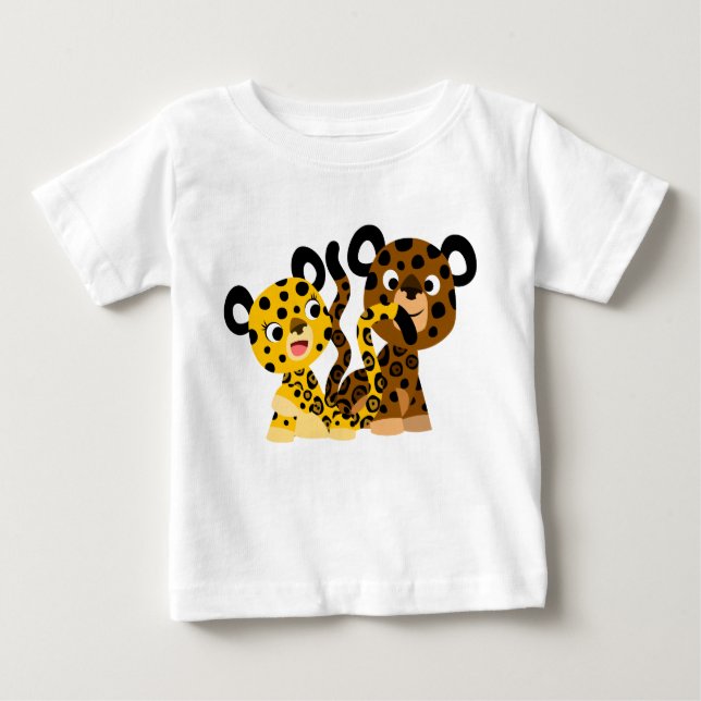 Cute Flirtatit Tecknad Jaguars Baby T-Shirt (Framsida)