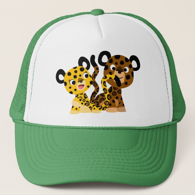 Cute Flirtatit Tecknad Jaguars Hat Truckerkeps (Framsida)