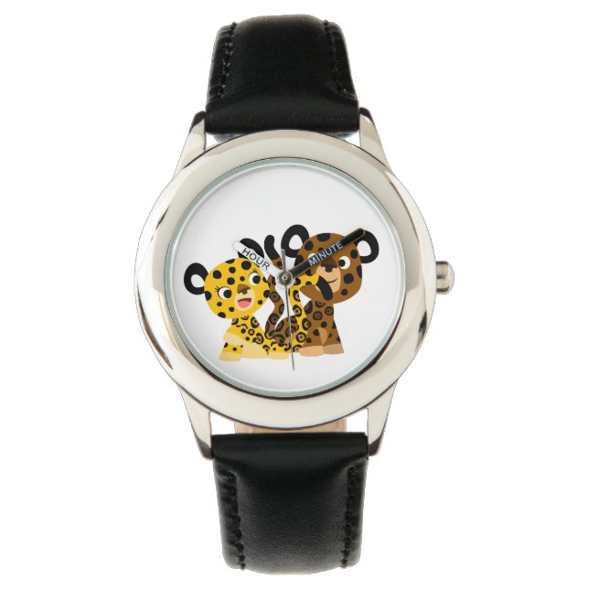 Cute Flirtatit Tecknad Jaguars Watch Armbandsur (Framsida)