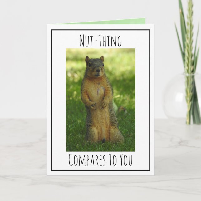 Cute Flirty Squirrel Pun | Lycklig-årsdagen Kort (Framsida)