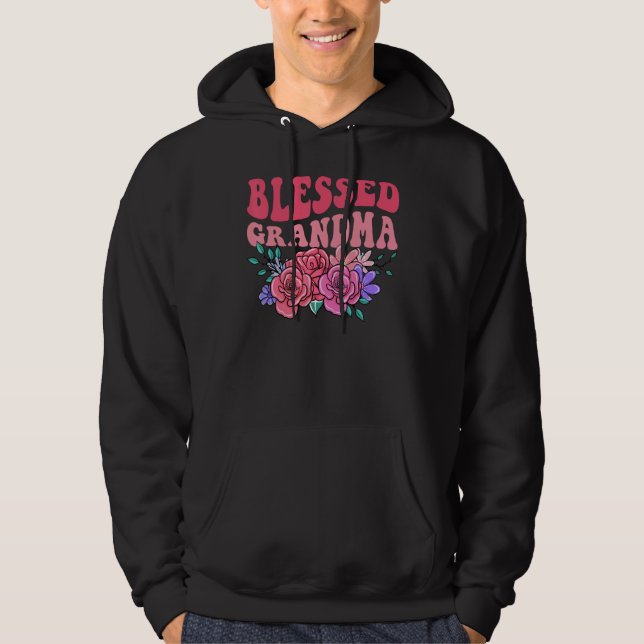 Cute Floral Blessed Grandma Mothers Day Mom Hoodie (Framsida)
