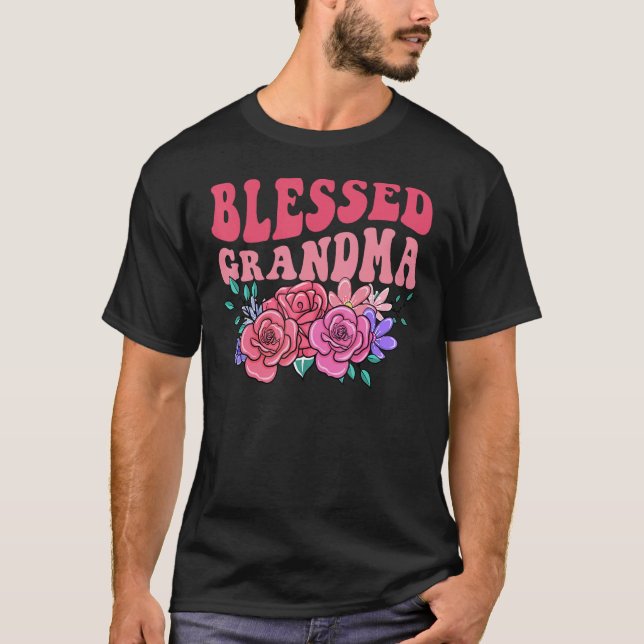 Cute Floral Blessed Grandma Mothers Day Mom T Shirt (Framsida)