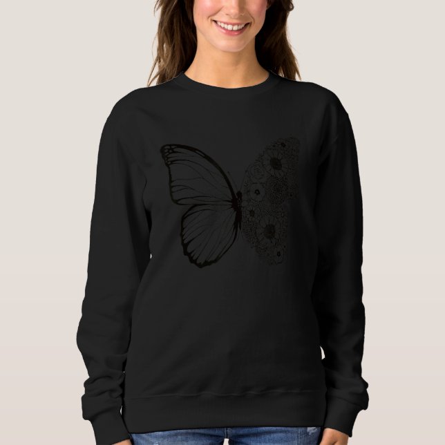 Cute Floral Butterfly Botanical Boho Monarch Summe T Shirt (Framsida)