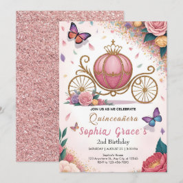 Cute Floral Butterfly Party Inbjudningar
