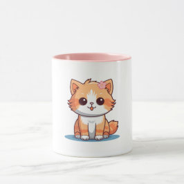 Cute Floral Cat Mug – Soft Pastel Aesthetic Kitten Mugg