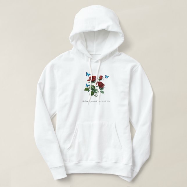 “Cute Floral Cozy Hoodie” Hoodie (Design framsida)