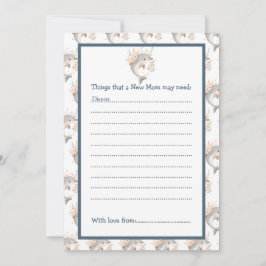 Cute Floral Dolphin Baby Shower Inbjudningar