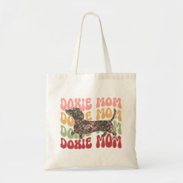 Cute Floral Doxie mamma Tote Bag Tygkasse