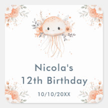 Cute Floral Jellyfish Birthday Party