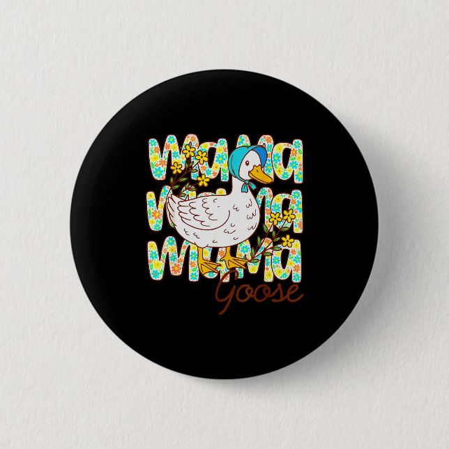 Cute Floral Mama Goose Coquette Mother's Day Silly Knapp (Framsida)