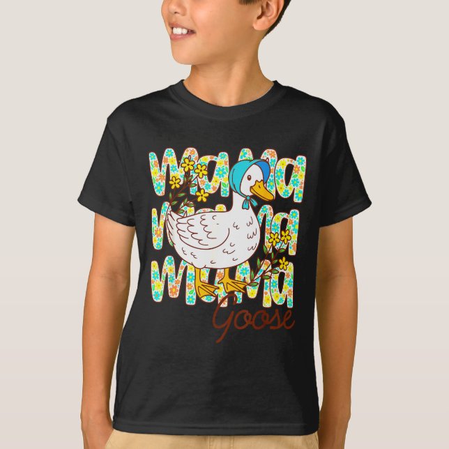 Cute Floral Mama Goose Coquette Mother's Day Silly T Shirt (Framsida)