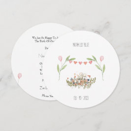 Cute Floral Mouse In Flowers With Flags Card Inbjudningar