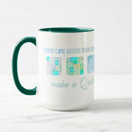 Cute & Floral Patchwork Pattern in Green Colours Mugg