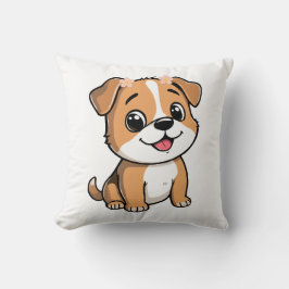 Cute Floral Puppy Throw Pillow – Soft Pink flower Kudde