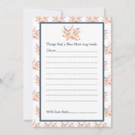 Cute Floral Starfish Baby Shower Inbjudningar