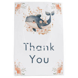 Cute Floral Whale Baby Shower