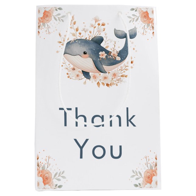 Cute Floral Whale Baby Shower  (Framsidan)