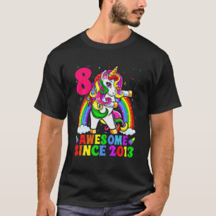 Cute Flossing Unicorn 2013 8 år gammal 8th Birthda T Shirt