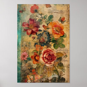 Cute Flower Collage Poster
