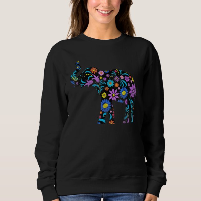 Cute Flower Elephant 3 T Shirt (Framsida)