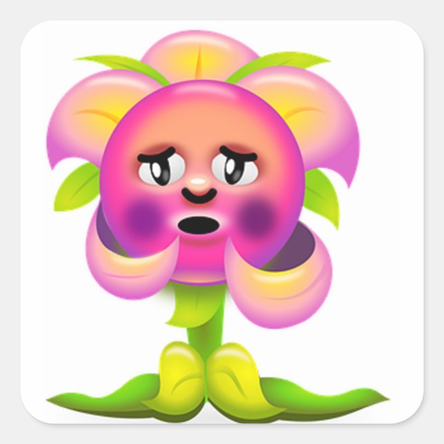 Cute Flower Fyrkantigt Klistermärke (Framsida)