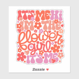 Cute Flower Girl Wedding “Hi It’s Me” Sticker Klistermärken