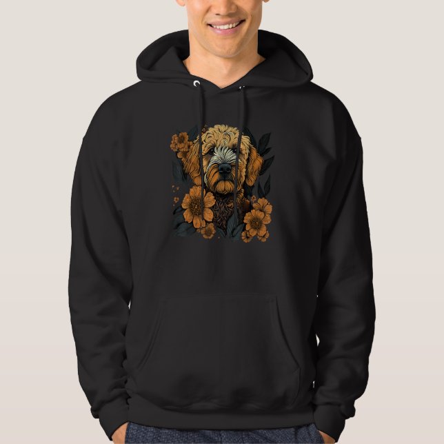 Cute Flower Goldendoodle summer Floral Golden Dood Hoodie (Framsida)