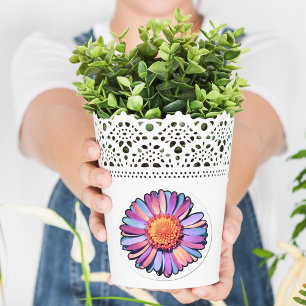 Cute Flower Lila Rosa Blue Boho Daisy Bisexual Runt Klistermärke