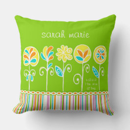 Cute Flower och Rand Anpassade Baby Kudde