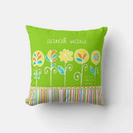 Cute Flower och Rand Anpassade Baby Kudde