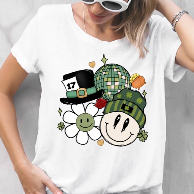 Cute Flower och Smiley St. Patrick's Day T-shirt (Skapare uppladdad)