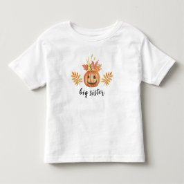 Cute Flower Pumpkin Halloween Fall Big Sister T Shirt