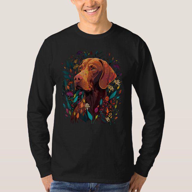 Cute Flower summer Floral Vizsla_1 T Shirt (Framsida)