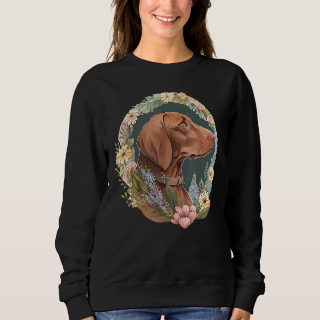 Cute Flower summer Floral Vizsla 3 T Shirt (Framsida)